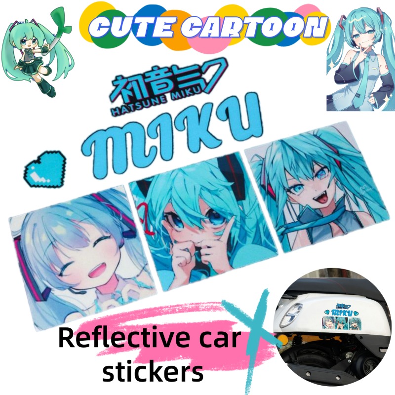 Car Accessories Sticker - Stiker Reflektif Anime Hatsune Miku Kreatif