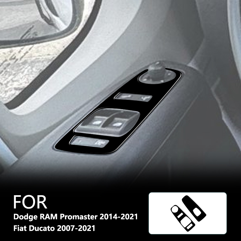 Car Accessories Brand - Panel Kontrol Pengangkat Jendela Stiker Hitam