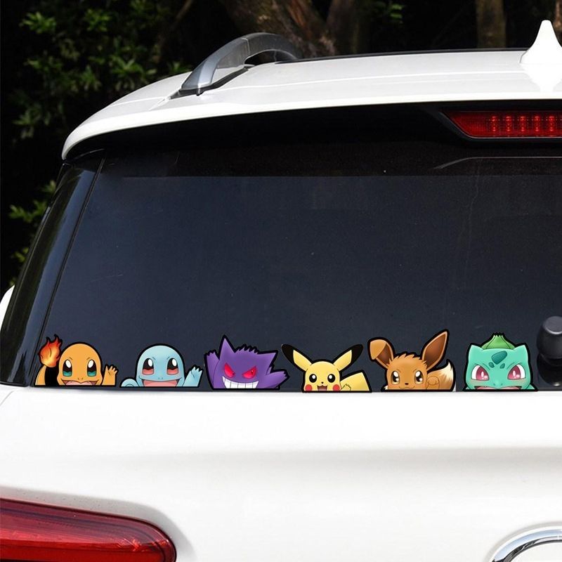 Car Accessories Sticker - Stiker jendela mobil Pokémon, stiker penutup